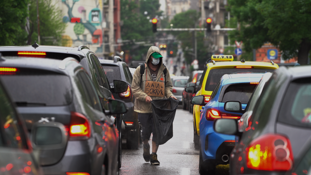 Garbage III, 2021-2023. Performance, still from the video documentation, Sofia. Supported by National Culture Fund of Bulgaria
