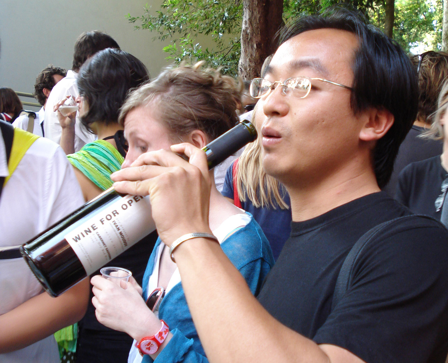 Wine for Openings, 2007. 1764 bottles of Cabernet Sauvignon red wine distributed to the national pavilions at the 52nd International Art Exhibition – La Biennale di Venezia, Venice. Installation view, Bulgarian Pavilion, Venice.