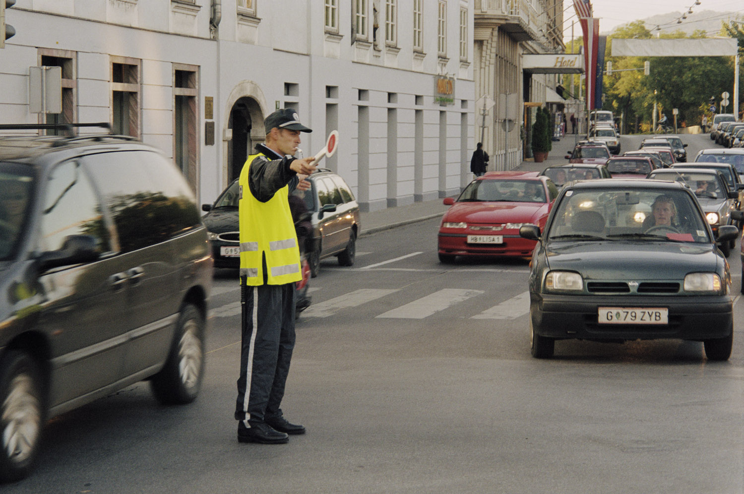 Traffic Control, 2001. Performance. Never stop the action, <rotor> Association for Contemporary Art, Graz, Austria. Photo: Ilina Koralova.