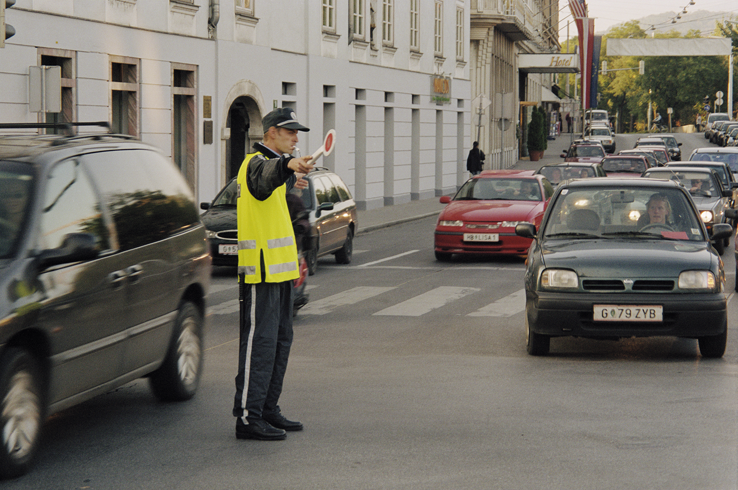 Traffic Control, 2001. Performance. Never stop the action, <rotor> Association for Contemporary Art, Graz, Austria. Photo: Ilina Koralova.